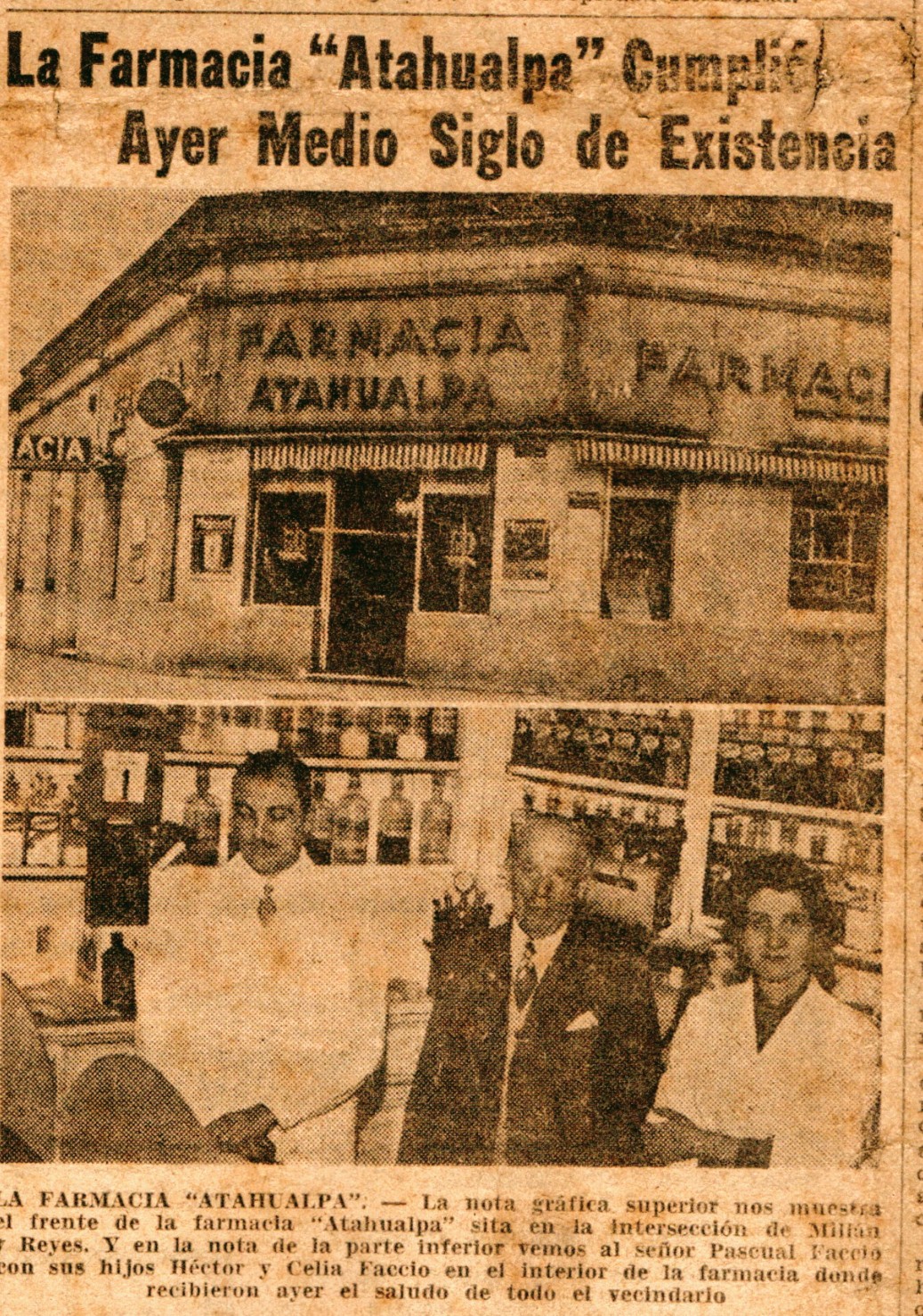 “El legado de Pascual Faccio en 1958”