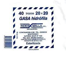 INDES MALLA GASA ESTERIL 20X20 40 TROZOS
