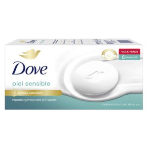 DOVE JABON PIEL SENSIBLE 90 GR 6 UNID