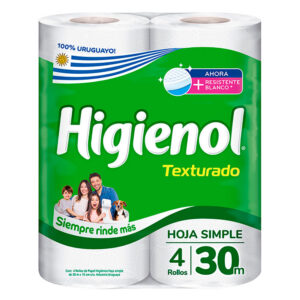 HIGIENOL PAPEL HIGIENICO TEXTURADO 4 UNI